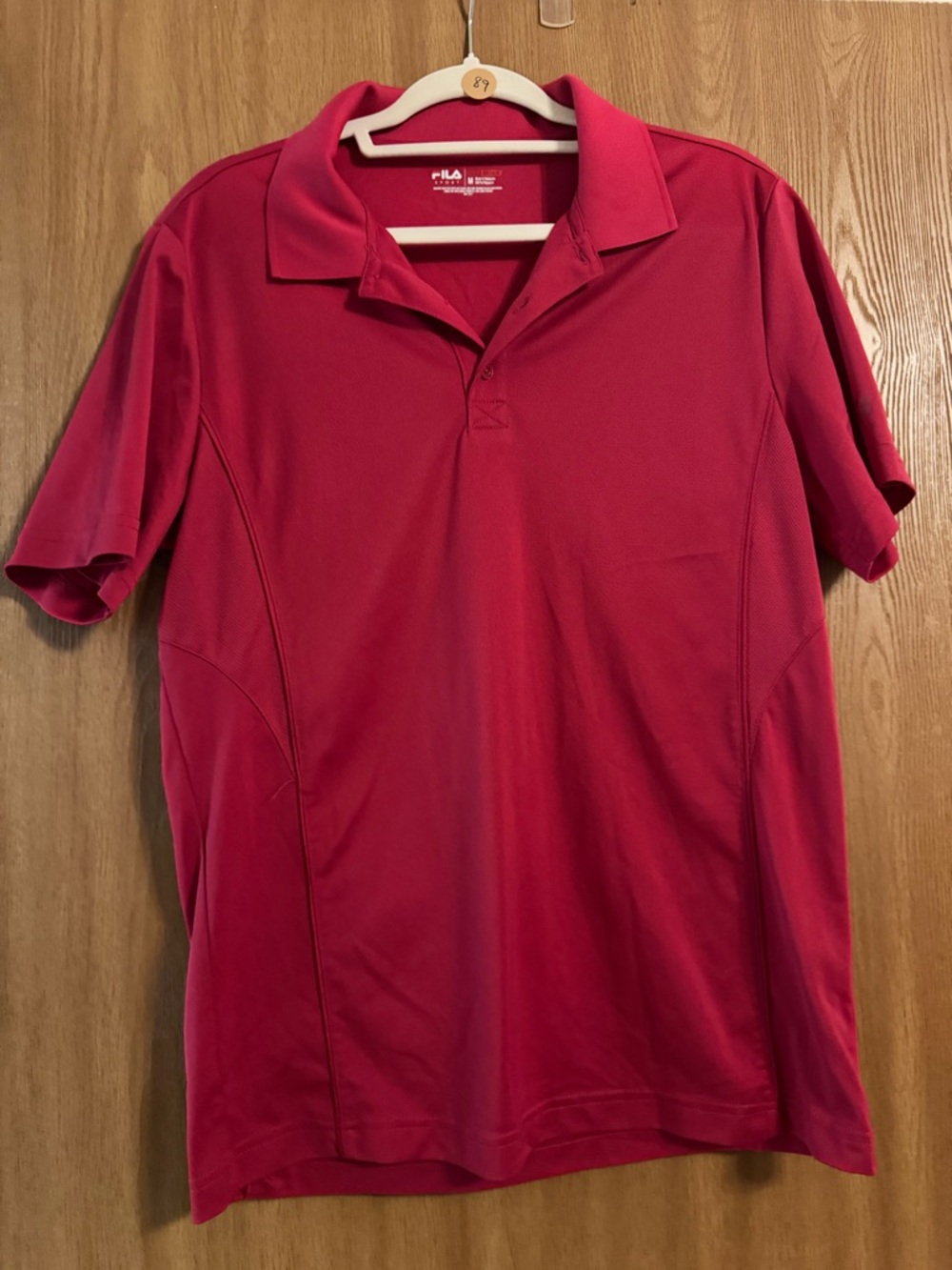 Fila Men's Red Short Sleeve Athletic Fit Golf Polo Shirt Size M